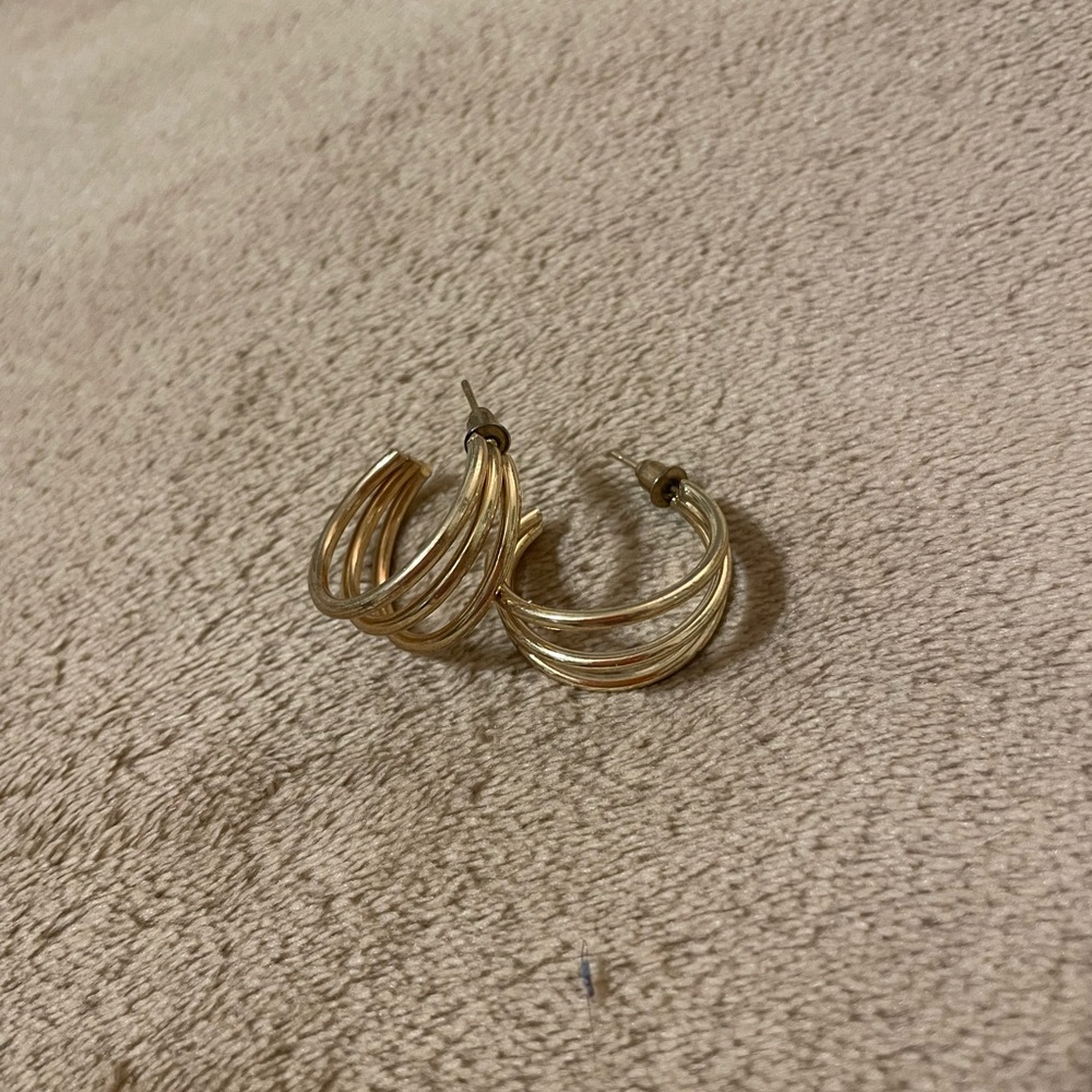 Gold 3 Hooped Earrings